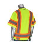 PIP® 303-0500-LY/6X 2-Tone High Visibility Surveyors Vest, 6XL, Hi-Viz Yellow, Polyester Mesh/Solid Tricot, Zipper Closure, 11 Pockets, ANSI Class: Class 3, ANSI 107 Class 3 Type R3