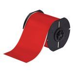Brady® B30C-4000-569-RD Low Halide Printer Label, 100 ft H x 4 in W, Red Legend/Background, B-569 Polyester