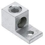 Panduit® LAMA500-38-6Y Single Barrel Mechanical Lug, 4 AWG to 500 kcmil Stranded Aluminum/Copper Conductor, 3/8 in Stud, 1 Bolt Hole, Aluminum