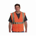 PIP® 302-0702-OR/2X 302-0702 Safety Vest, 2XL, Hi-Viz Orange, Polyester, Hook and Loop Closure, 2 Pockets, ANSI Class: 2