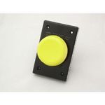 REES 00662-004 Non-Illuminated Rectangular Heavy Duty Pushbutton, 2-1/4 in, #09 NO/NC Contact Configuration, Slow Make/Slow Break Contact, Hand Operator, Yellow/Black