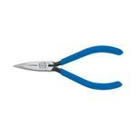 Klein® D321-41/2C Electronic Slim Long Nose Plier With Spring, Knurled/Serrated Jaw, 1-1/16 in Jaw Length, 7/16 in Jaw Width, Steel Jaw, 4-13/16 in OAL, 1/32 x 1/16 in Tip Width, Cutter Included: No, No Non-Sparking, Wire Stripper Included: No