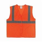 PIP® 302-MVG-OR-2X 302-MVG Safety Vest, 2XL, Hi-Viz Orange, Polyester, Hook and Loop Closure, ANSI Class: 2