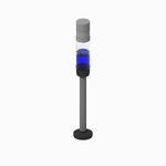 Allen-Bradley 855EE-B12Y6Y7P1 Signaling Device, 25cm Pole Mount, Black, Steady LED Lamp, 12V AC/DC Full Voltage, Blue, Steady LED Lamp, Clear, 1 Crct Piezo,  UL Type 4/4X/13, None (sound only), No Module, No Module, No Module, No Module