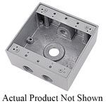 Red Dot® 2IH4-2 Weatherproof Box, Aluminum Alloy, 31 cu-in Capacity, 2 Gangs, 4 Outlets, 115.87 mm L x 117.48 mm W x 52.37 mm D