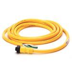 Allen-Bradley 889N-U4AF-20F Mini Cable, Male, Straight, 4 Pins, Std Materials, 4 Pins, Mini / Mini Plus, Male, Straight (int. threads), Cable IEC Std Color Code, Same as First End, PVC Cbl, Yellow, UnShld, 16AWG, PVC Cable, Yellow, 16AWG, 20 ft