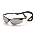 Pyramex® SB6370SP PMXTREME® Unisex Safety Glasses, Silver Mirror/Scratch-Resistant Lens Coating, Gray Lens, Half Framed/Wraparound Frame, Black Frame, Nylon Frame, Polycarbonate Lens, Specifications Met: ANSI Z87.1-2015