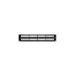 QuickPort® 49255-L48 2RU Flat Unloaded Patch Panel With Magnifying Lens Label Holder, 48 Ports, Category: Cat 6, Steel