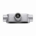 Crouse-Hinds Condulet® T50M Type T Conduit Body, 1/2 in Hub, 5 Form, 6 cu-in Capacity, Malleable Iron, Electro-Galvanized
