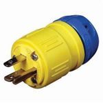 Ericson® Perma-Link® 1510-P Straight Blade Plug, 125 VAC, 15 A, 2 Poles, 3 Wires, Yellow