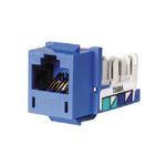 PREMISE WIRING SPEEDGAIN® XCELERATOR™ HXJ5EB25 Cat 5e Modular Jack, Keystone Mounting, 1 Ports, Thermoplastic, Blue