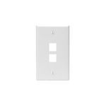QuickPort® 41080-2WP Standard Wallplate, 1 Gang, 4.53 in H x 2.77 in W, Plastic, White