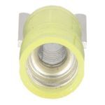 Panduit® Pan-Term® PNF10-10LF-L Locking Fork Terminal, 12 to 10 AWG Conductor, 1.05 in L, Funnel/Grip Sleeve/Serrated Barrel, Copper, Yellow