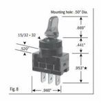 SELECTA® SS110R-BG Heavy Duty Toggle Switch, 12 VDC, 16 A, SPST Contact Configuration