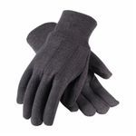 PIP® 95-806 Economy Weight Men's Protective Gloves, Clute Cut/Straight Thumb Style, Cotton/Jersey/Polyester, Brown, Knit Wrist Cuff, Uncoated Coating, Unlined Lining