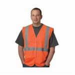 PIP® 302-WCENG-OR-XL 302-WCENG Safety Vest, XL, Hi-Viz Orange, Polyester, Hook and Loop Closure, ANSI Class: 2