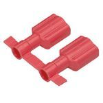 Panduit® Reel Smart™ DPF18-250FIM-2K DPF-FIM Vibration-Resistant Male Disconnect, 22 to 18 AWG Conductor, 0.25 x 0.03 in Tab, Butted Seam Barrel, Brass, Red