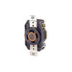 Leviton® V-0-Max® 2710 Grounding Locking Receptacle, 125/250 VAC, 30 A, 3 Poles, 4 Wires, Black