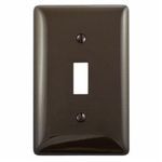 PREMISE WIRING NP1 Standard Wallplate, 1 Gang, 4.63 in H x 2.88 in W, Nylon, Brown