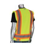 PIP® 302-0500M-LY/S 2-Tone Surveyor Safety Vest, S, Hi-Viz Lime Yellow, Polyester, Zipper Closure, 11 Pockets, ANSI Class: Class 2, Specifications Met: ANSI 107 Type R