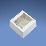 Panduit® Pan-Way® JBP2DEI 2-Gang Power Rated Outlet Box, 5.22 in L x 5.22 in W x 2.76 in H, PVC, Electric Ivory