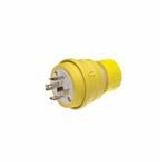 Woodhead® Watertite® 26W09 130147 Male Locking Plug, 208 VAC, 20 A, 4 Pole, 4 Wires, Yellow