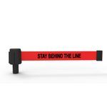 Banner Stakes PL4051 PLUS Red "Stay Behind The Line" Banner (Pack of 5), Includes: 5 PLUS Banner Head, Belt Length 15 ft, Suitable for Indoor/Outdoor Use