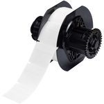 Brady® B33-119-427 Self-Laminating Vinyl Wrap Around Labels for B33 Printers - 1.5" x 1.5", White, Clear, Cartridge of 1000 Labels, Ribbon Series: B30 Monocolour Series