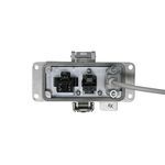 GracePort P-P11R2-F3R0 PANEL INTERFACE CONNECTOR WITH USB TYPE A/F TO A/M, RJ45, PMH, SIMPLEX OUTLET, NO CB