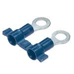 Panduit® Reel Smart™ PV14-14RB-3K PV-RB Insulated Ring Terminal, 16 to 14 AWG Conductor, 1.05 in L, Insulation Support Barrel, Copper, Blue