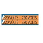 E-Z Code® WDT-5018 Style B Conduit and Voltage Marker Card, 1-1/8 in Label Width, 4-1/2 in Label Length, Legend: 277 VOLTS, Black Legend, Orange Background, Vinyl