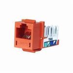 PREMISE WIRING SPEEDGAIN® XCELERATOR™ HXJ5EOR Standard Universal Modular Jack, Cat 5e Module, Keystone Mounting, 1 Ports