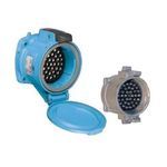 MELTRIC 63-C4003 DSN37c Female Multi-Pin Receptacle, 480 VAC, 130 VDC, 7.5 A, 36+G Poles, 37 Wires, Blue