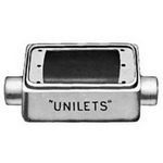 Appleton® UNILETS® FSC-1-50 Type FSC Heavy Duty Shallow Device Box With Internal Ground Screw, Malleable Iron, 25 cu-in Capacity, 1 Gang, 2 Outlets, 2 Knockouts, 4.56 in H x 2.81 in W x 2 in D Dimensions