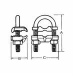Blackburn® GUV5821 Type GUV Non-Insulated U-Bolt Grounding Clamp, 5/8 to 3/4 in Rod, 4 to 2/0 AWG Conductor, Copper