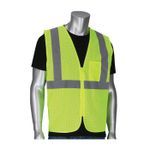 PIP® 302-V100LY-L/XL 302-V100 Breathable Safety Vest, L/XL, Hi-Viz Lime Yellow, Polyester Mesh, Zipper Front Closure