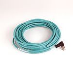 Allen-Bradley 1585D-E4UBJM-0M6 Ethernet Media, Micro D Code,  QD Style, Standard, Right Angle Male, 4 conductors (2 pair), Teal Shld 26AWG Flex LSZH PUR, 100BASE TX,  100 Mbit/s, RJ45 Connector, Straight Male, standard, 0.6 Meters, Standard