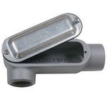 O-Z/Gedney BC75G Blank Flat Top Conduit Body Cover, 3/4 in Hub, For Use With: Spec 5 Conduit Outlet Body, Malleable Iron, Chromate/Epoxy Powder Coated/Electroplated Zinc