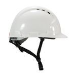 JSP® 280-AHS240V-50 280-AHS240V Head Protection Hard Hat, HDPE, Polyester Textile Strap Suspension, ANSI Electrical Class Rating: Class C, ANSI Impact Rating: Type II, Wheel Ratchet Adjustment