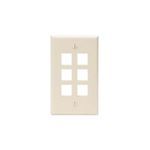 QuickPort® 41080-6TP Standard Size Wallplate, 1 Gang, 4-1/2 in H x 2-3/4 in W, Plastic, Light Almond
