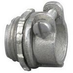 Appleton® 7480V Conduit Connector With Locknut, 3/8 in Trade, 0.31 to 0.63 in Cable Openings, For Use With Armored/FMC Cable, Malleable Iron, Electroplated Zinc