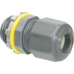 Arlington LPCG50 Low Profile Straight Strain Relief Cord Connector with Sealing Ring and Locknut, 1/2 in Trade, 0.2 to 0.472 in Cable Openings, Nylon