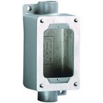 Killark® SWB-5 Feed-Through Control Station Back Box, For Use With: XCS/XS/XST Cover Assemblies, Specifications: 3/4 in Hub, Wall Mount, Aluminum, Gray