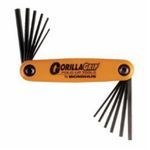 Bondhus® 12550 GorillaGrip® Key Set, Measurement System: Imperial/Metric, 12 Piece, 5/64 to 5/32 in, 1.5 to 5 mm Hex