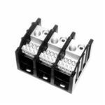 Bussmann 16528-3 Standard Power Distribution Block, 600 VAC/VDC, 840 A, 3 Pole, 2 AWG to 600 kcmil Wire, Thermoplastic