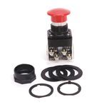 Rockwell Automation 800H-DR6A Non-Illuminated Pushbutton, 30.5 mm, 1NO-1NC Contact Configuration, Mushroom Head Operator, Red