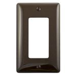 PREMISE WIRING NP26 Standard Wallplate, 1 Gang, 4.63 in H x 2.88 in W, Nylon, Brown