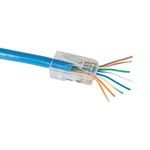 Klein® Pass-Thru™ VDV826-702 8-Contact 8-Position Modular Data Plug, Solid/Stranded Conductor, PVC