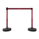 Banner Stakes PL4293 PLUS Barrier Set X2, Red "Restricted Area", Includes: 2 PLUS Stanchions, 2 PLUS Bases, 1 PLUS Banner Head, 1 PLUS Receiver Head, Belt Length 15 ft, Suitable for Indoor/Outdoor Use