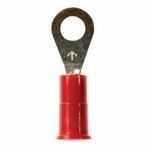 Scotchlok™ 051128-58731 MV Series Standard Ring Terminal, 22 to 18 AWG Conductor, 0.93 in L, Brazed Seam Barrel, Electrolytic Copper/Vinyl Insulated, Red